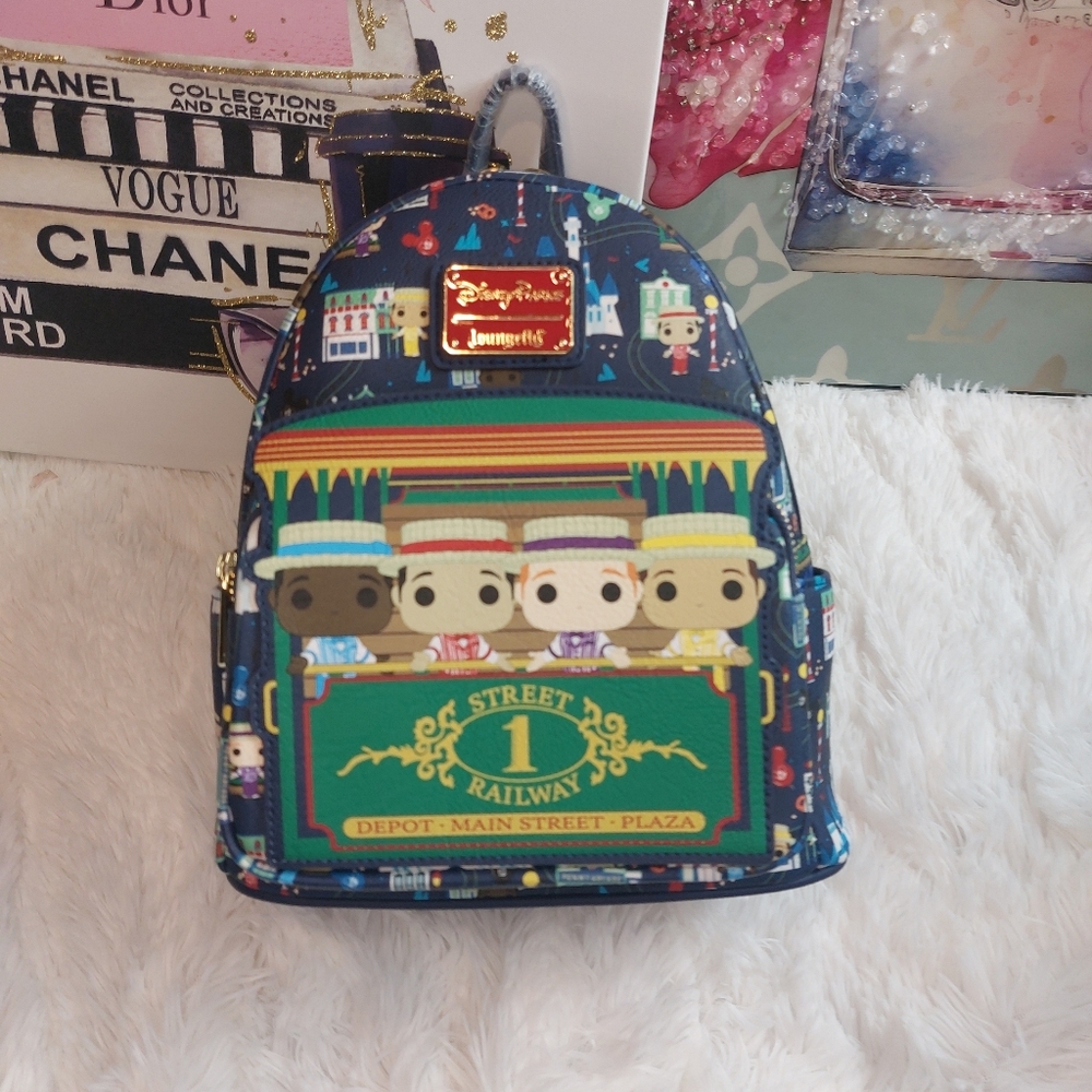 Loungefly Disney Parks Dapper Dan Main Street Blue Backpack - Picture 2 of 12